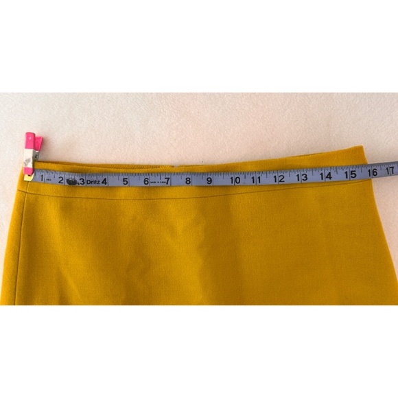 J-Crew #2  Yellow Lined Pencil Skirt w/ Back Split, 10p - Picture 6 of 12
